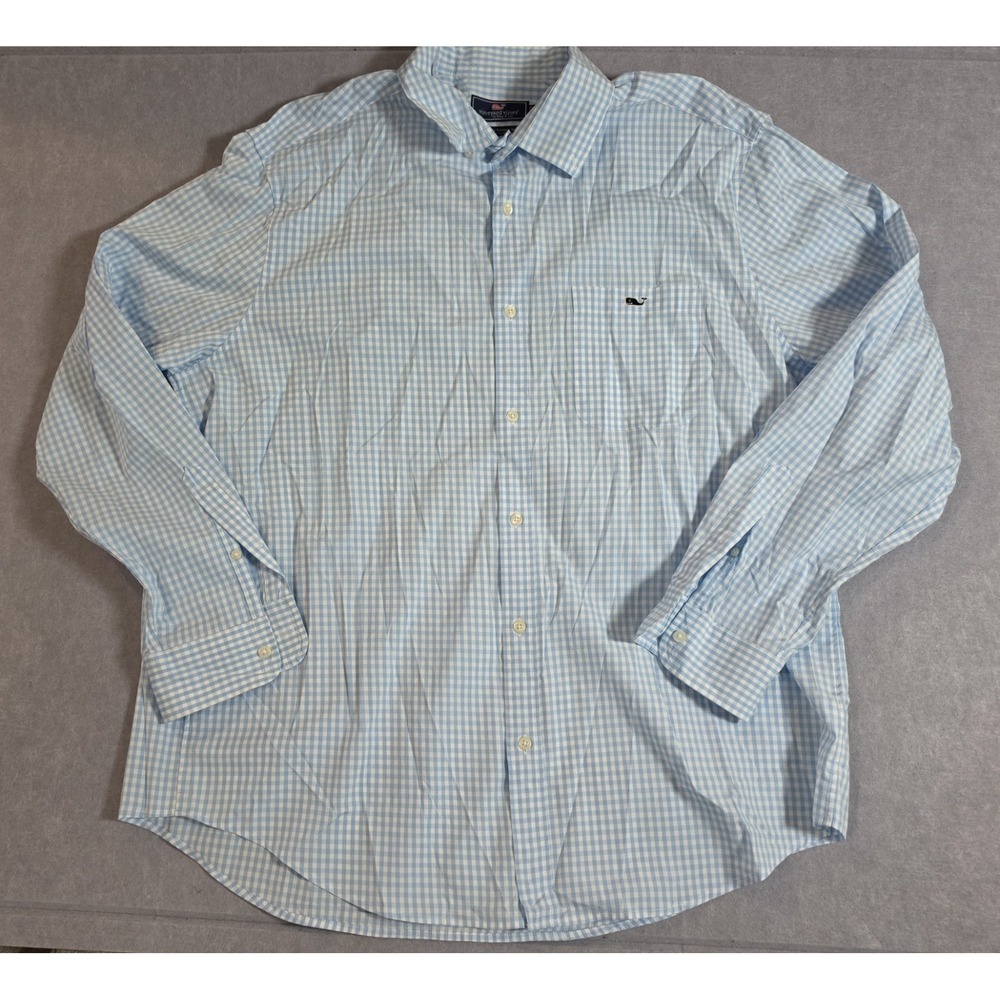 Vineyard Vines Men's Button Down Shirt Size: XL Nwot Tucker Blue Checkered